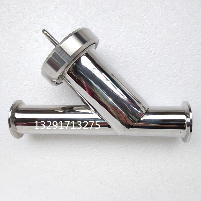 304快装Y型过滤器不锈钢管道过滤器食品级快开卡盘快装过滤器焊接