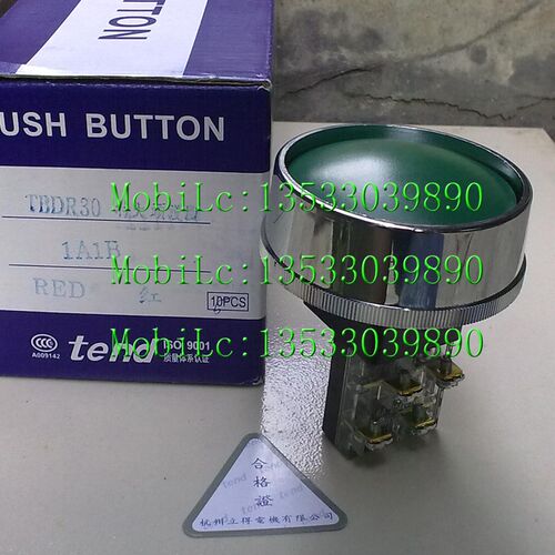 原装正品台湾天得tend特大头按钮 开关TBDR-301   绿色