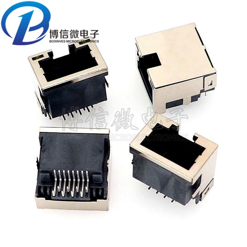 RJ45插座 SP32 网口插座8P8C沉板式母座 水晶头插座网络接口 带灯