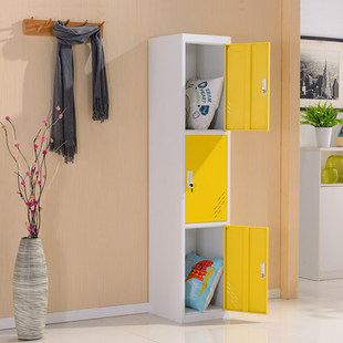 单门多门彩色更衣柜单列铁皮带锁柜子员工柜家用阳台储物柜拆装柜