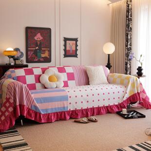 多巴胺全包百搭沙发套四季通用一片式北欧卡通家用出租房盖布罩巾