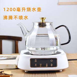 玻璃烧水壶电陶炉专用高硼硅加厚耐高温大容量单壶可明火加热煮茶