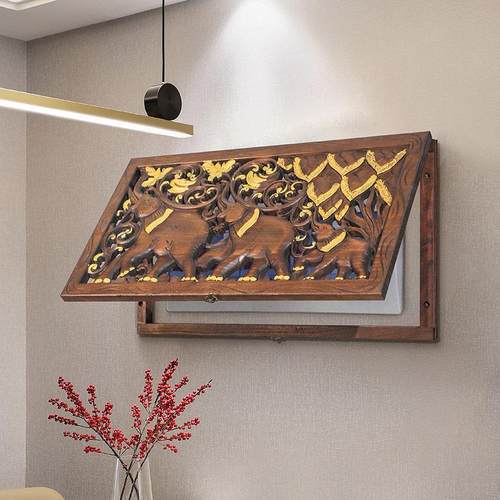 泰国实木大象电表箱遮挡箱电闸盒配电箱装饰画 画饭厅新中式挂画