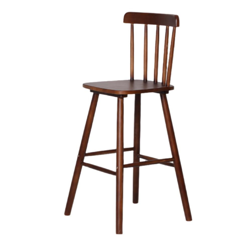 温莎吧椅北欧实木吧台椅家用高脚凳现代简约吧台凳酒吧靠背木椅子