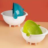 翻转式 沥水筛双层沥水篮家用网红水果盘厨房洗菜盆塑料淘菜筐