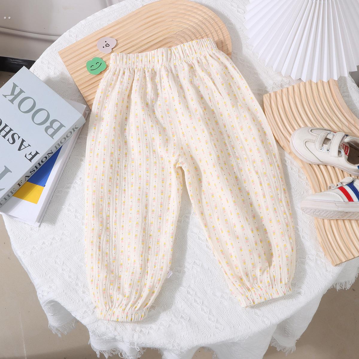 女宝宝夏装聚酯纤维防蚊裤2025夏季新款裤子童韩版灯笼裤
