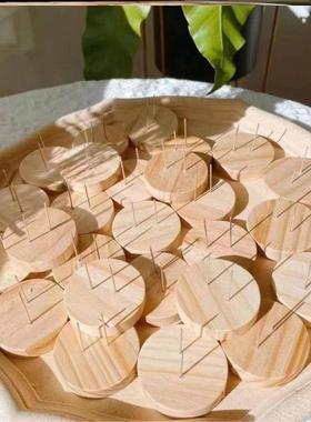 钩织底座固定针团子收纳钩织摆件底座玩偶底座手工编织送针送木锤