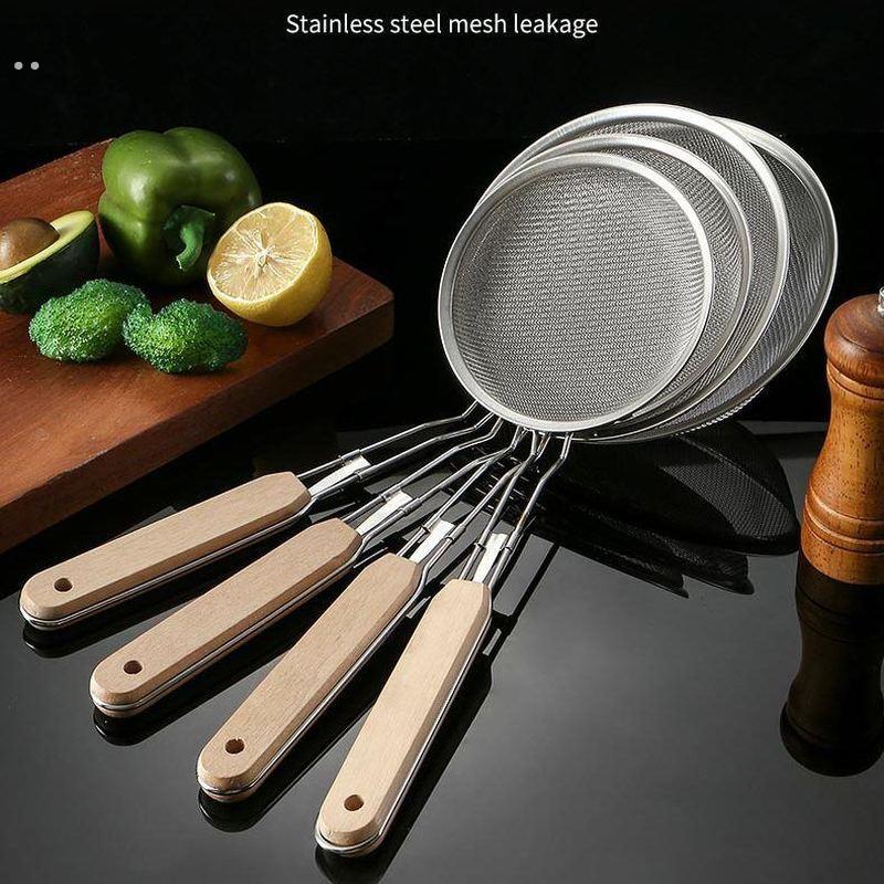 04不锈钢超细漏勺厨房家用密网捞面超密豆浆果汁过滤网筛油炸勺