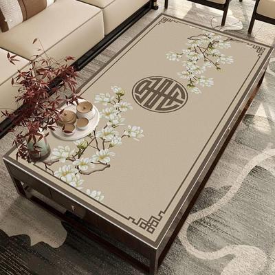 新中式古风桌布中国风皮革茶几餐桌垫高级感防水防油免洗台布盖布