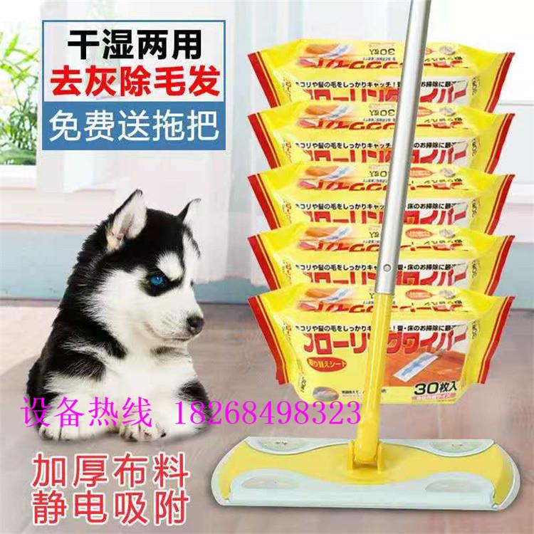 平板懒人拖把免手洗家用除尘静电替换干巾湿巾折叠就包装机