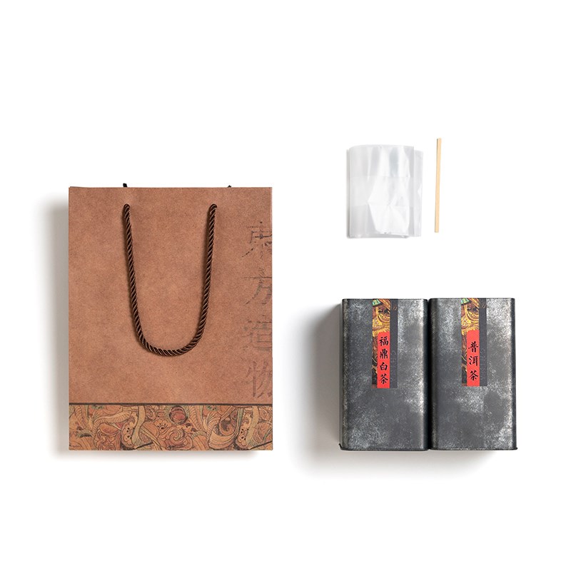 义统 茶叶包装盒东方造物25马口铁罐茶叶包装方罐黑色茶叶罐