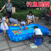 加厚儿童钓鱼池沙滩池池决明子池加厚充气沙池游泳戏水球池