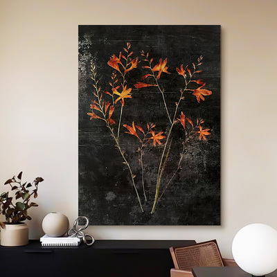 雄黄兰中古风客厅沙发背景墙装饰画侘寂风S复古小众艺术挂画