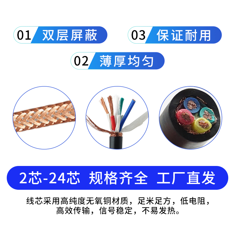柔性屏蔽电缆TRVVP225芯*0.122.5平方数控电缆柔软耐磨CE质保
