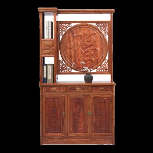 新进门口玄关柜隔断客厅鞋柜实木面间厅入户屏风福字柜