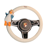 黑色恐龙方向盘冬季 短毛绒女韩国爱冬天保暖防滑汽车把