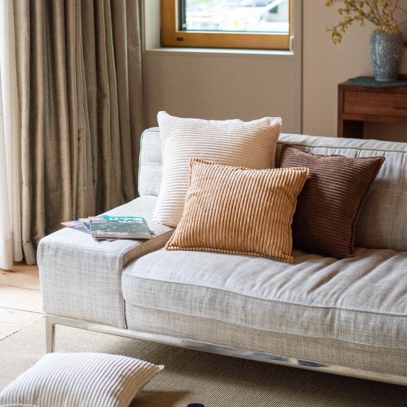 J慕空间灯绒条纹抱枕现代靠垫卧室床头沙发办公室纯色靠枕,居家布艺,靠垫/抱枕,淘宝优惠券,粉丝福利购,淘宝优惠卷