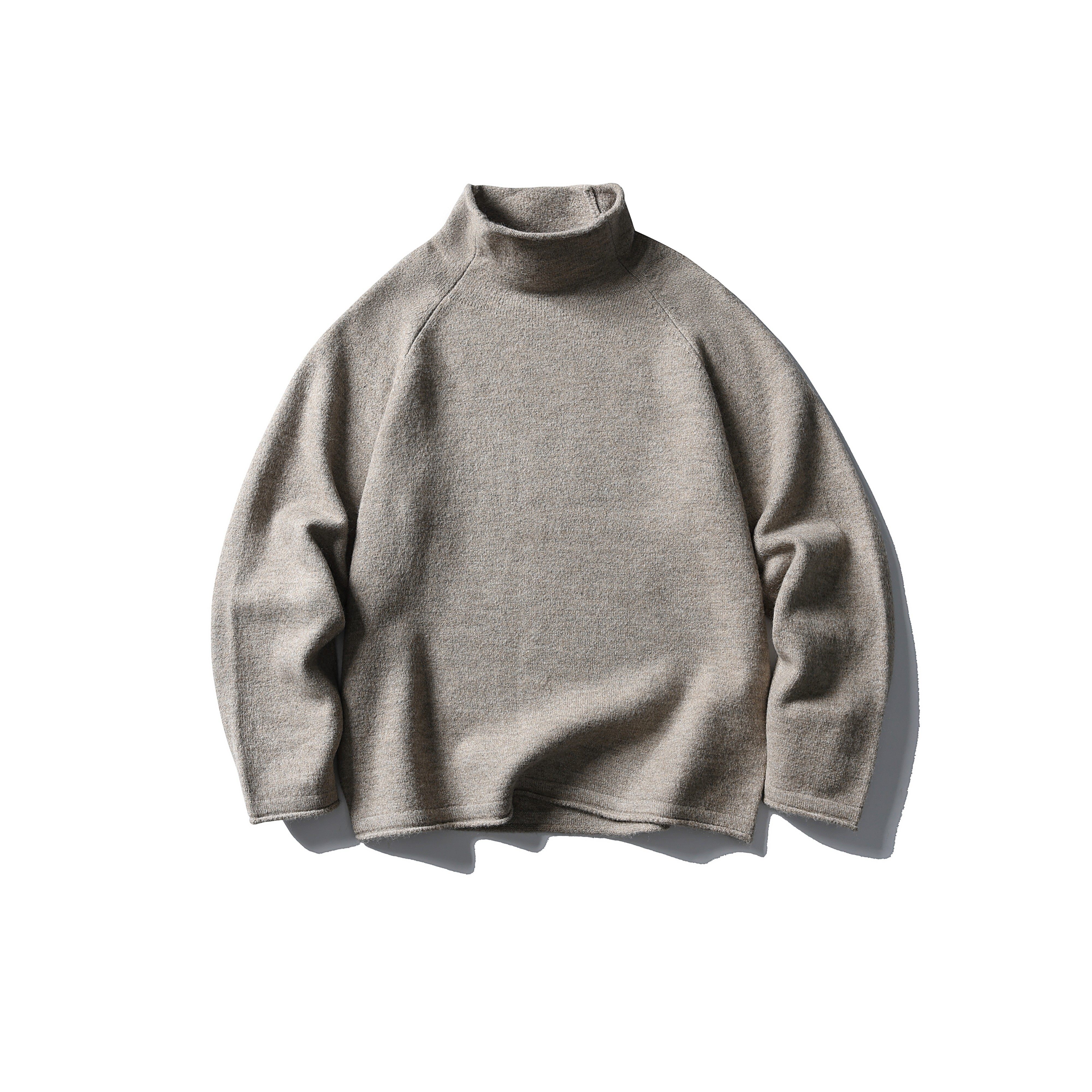 美式复古半高领男宽松保暖毛衣