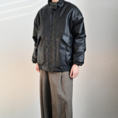 233UNIT美式 复古机车荔枝纹皮衣棉服男宽松加厚痞帅皮棉衣外套潮