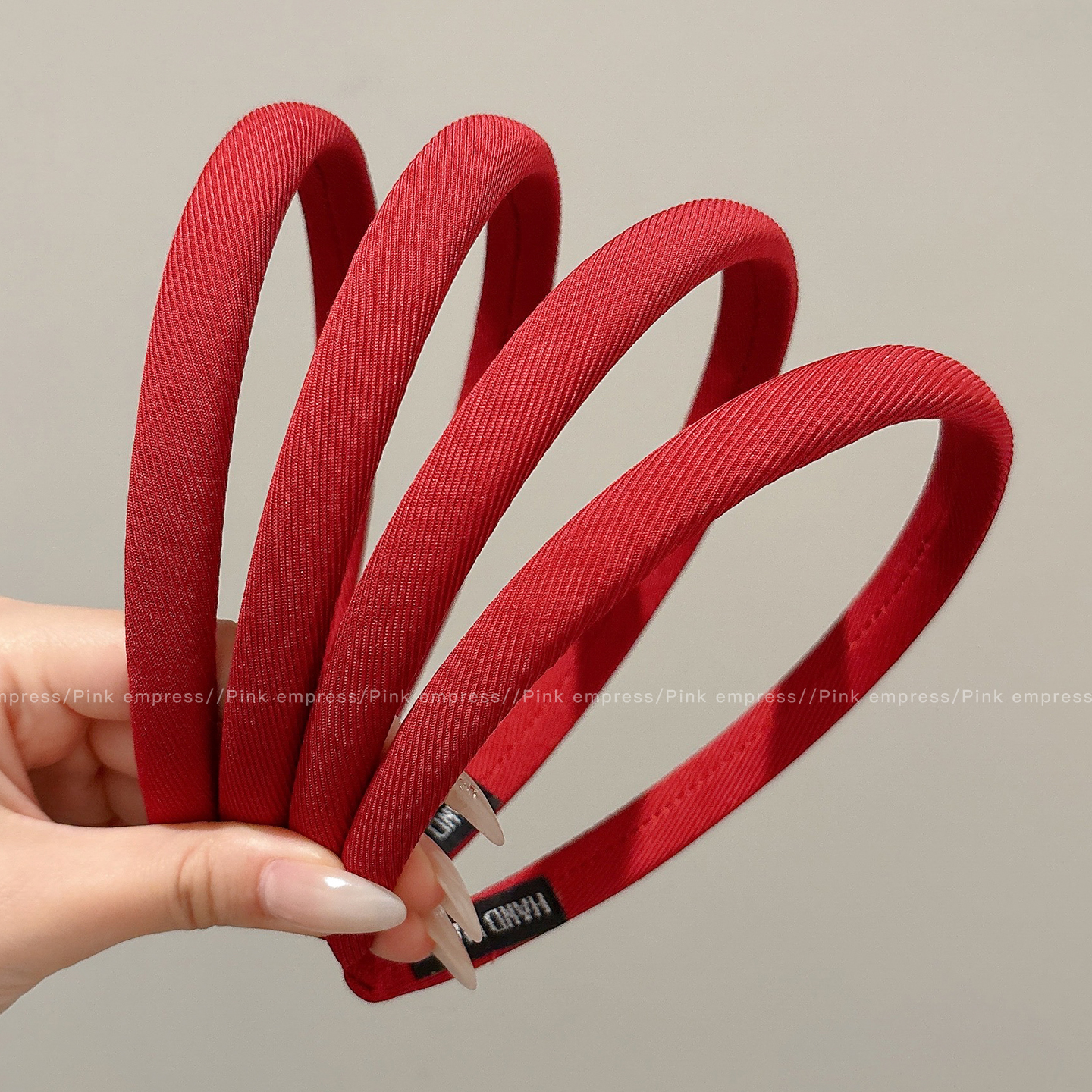 高级感红色细发箍女高颅顶压发头箍洗脸防滑发卡2025新款发捆头饰