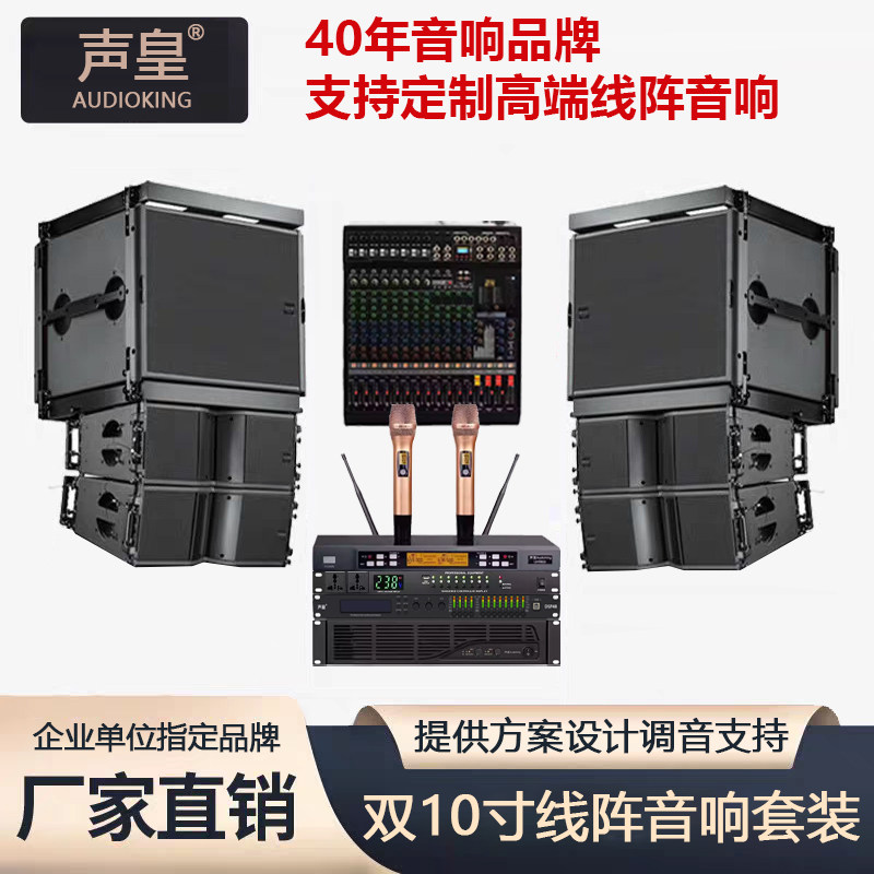 声皇AudioKing 双10寸(4+2)线阵音箱 舞台酒吧学校演出音响套装