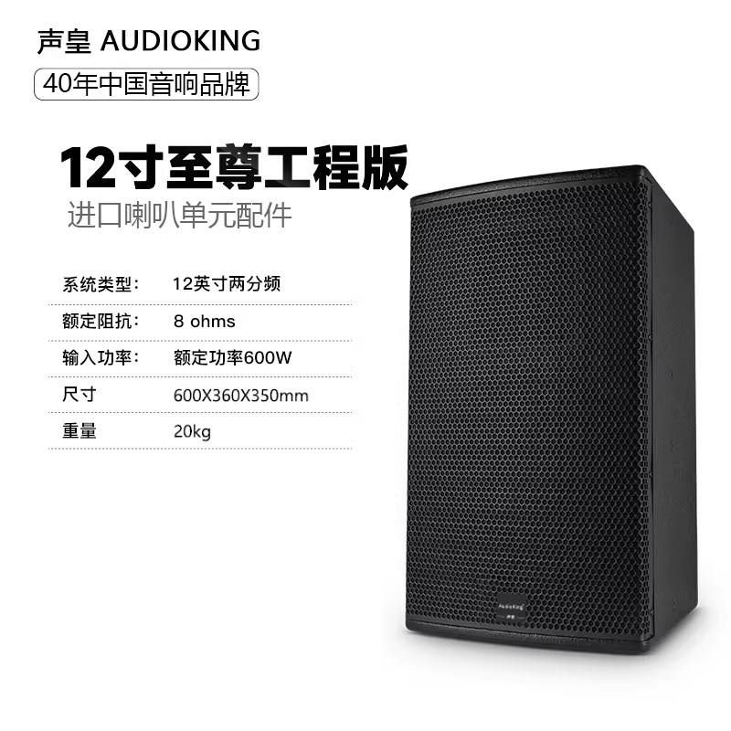 声皇AudioKing DK12专业音箱家庭KTV酒吧清吧舞台12寸音箱一对