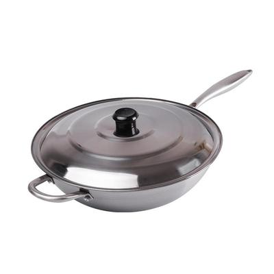 热卖德国技术无油烟不粘锅不锈钢炒锅家用无涂层炒菜锅电磁炉燃气