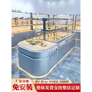 面包柜不锈钢陈列边柜货架子实木面包展示柜烘焙蛋糕店玻璃中岛柜