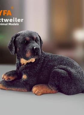 吉佳美YFA模玩罗威纳犬仿真狗模型车载摆件工艺品手办公仔收藏品