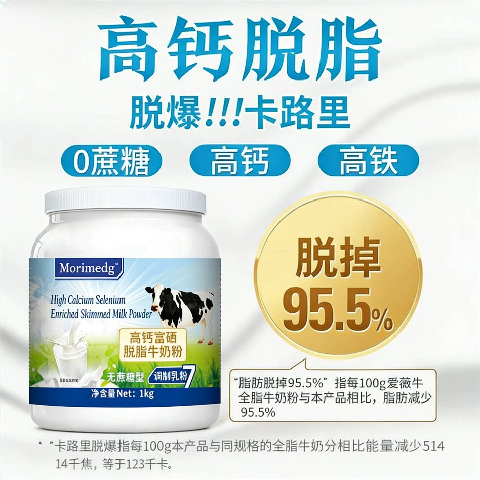 正品脱脂高钙奶粉中老年人成人学生无糖新西兰进口全脂生牛乳奶粉
