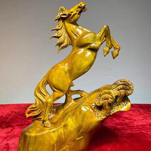 根雕木雕摆件立马成功单马骏马金丝楠木送礼家居办公室开业摆件