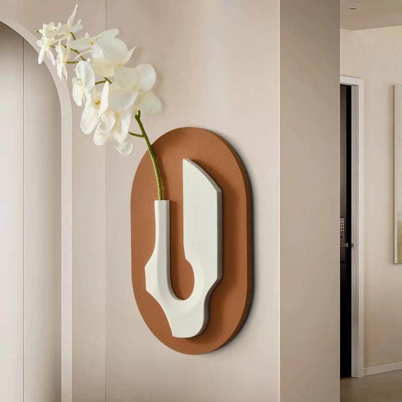 客厅墙壁立体装饰画餐桌背景墙面轻奢挂画玄关高级感遮丑壁挂花器