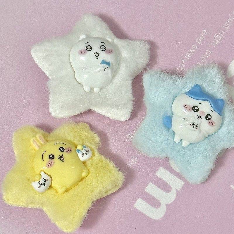 新款chiikawa吉伊咔哇发夹小八乌萨奇可爱毛绒边夹学生少女心发饰