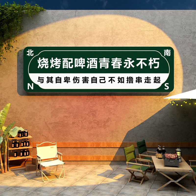 网红烧烤店装饰创意墙面海报工业风串串餐饮烤肉布置背景贴纸壁画图片
