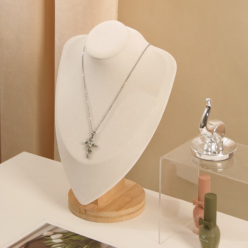 冰澜天鹅绒人像颈模特脖子首饰架柜台珠宝直播饰品项链展示架道具