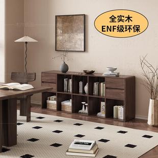 书架法式 中古风书柜一体式 复古实木书柜格子储物柜收纳柜落地展示