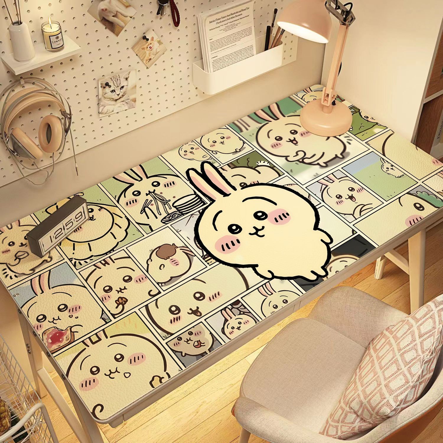 吉伊卡哇皮革桌垫乌萨奇周边茶几垫防水办公桌面垫耐磨防烫可定制