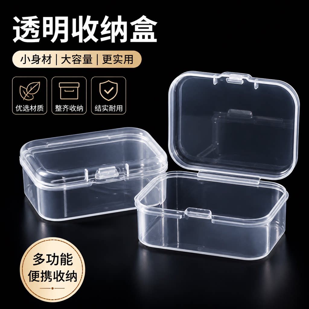透明带盖多功能迷你零件收纳盒图片
