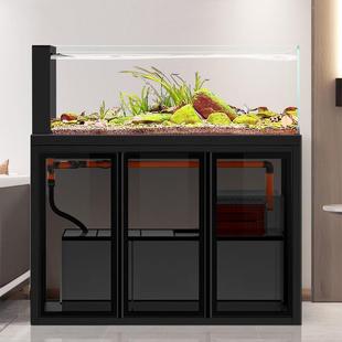 烟火水族生态溪流缸鱼缸客厅家用落地大型生态缸