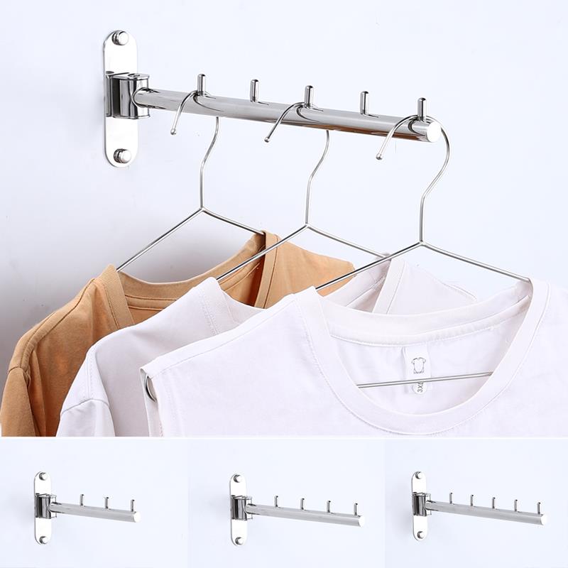 不锈钢挂衣钩免打孔活动钩浴室挂钩衣服钩化妆室墙壁收纳衣柜钩子
