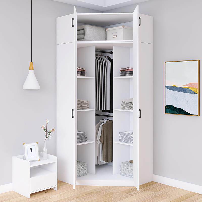 转角衣柜家用卧室小户型实木90度主卧拐角7字L型墙角衣橱组合收纳