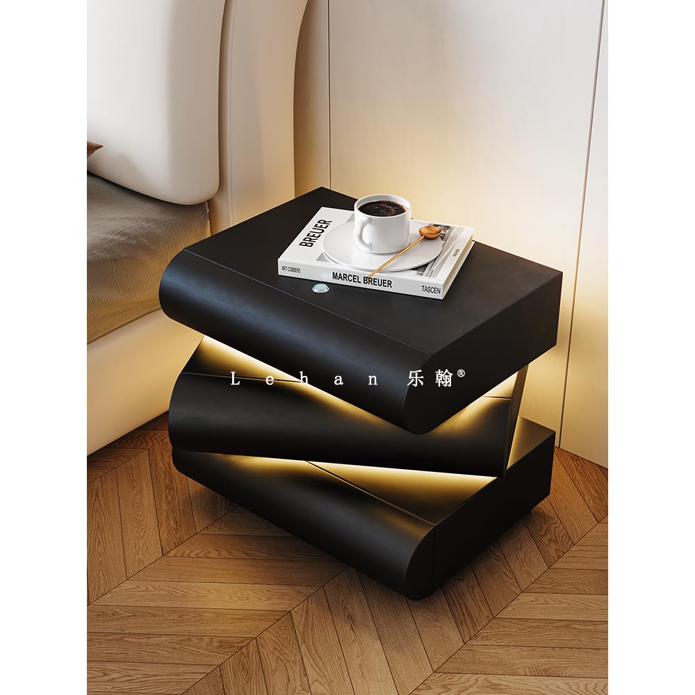 床头柜2025爆款轻奢高级感小型智能家用卧室现代简约旋转创意主卧