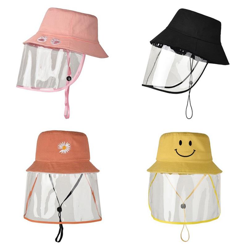 防飞沫渔夫帽女可拆卸防晒防油烟大头围韩版成人儿童疫情防护帽子