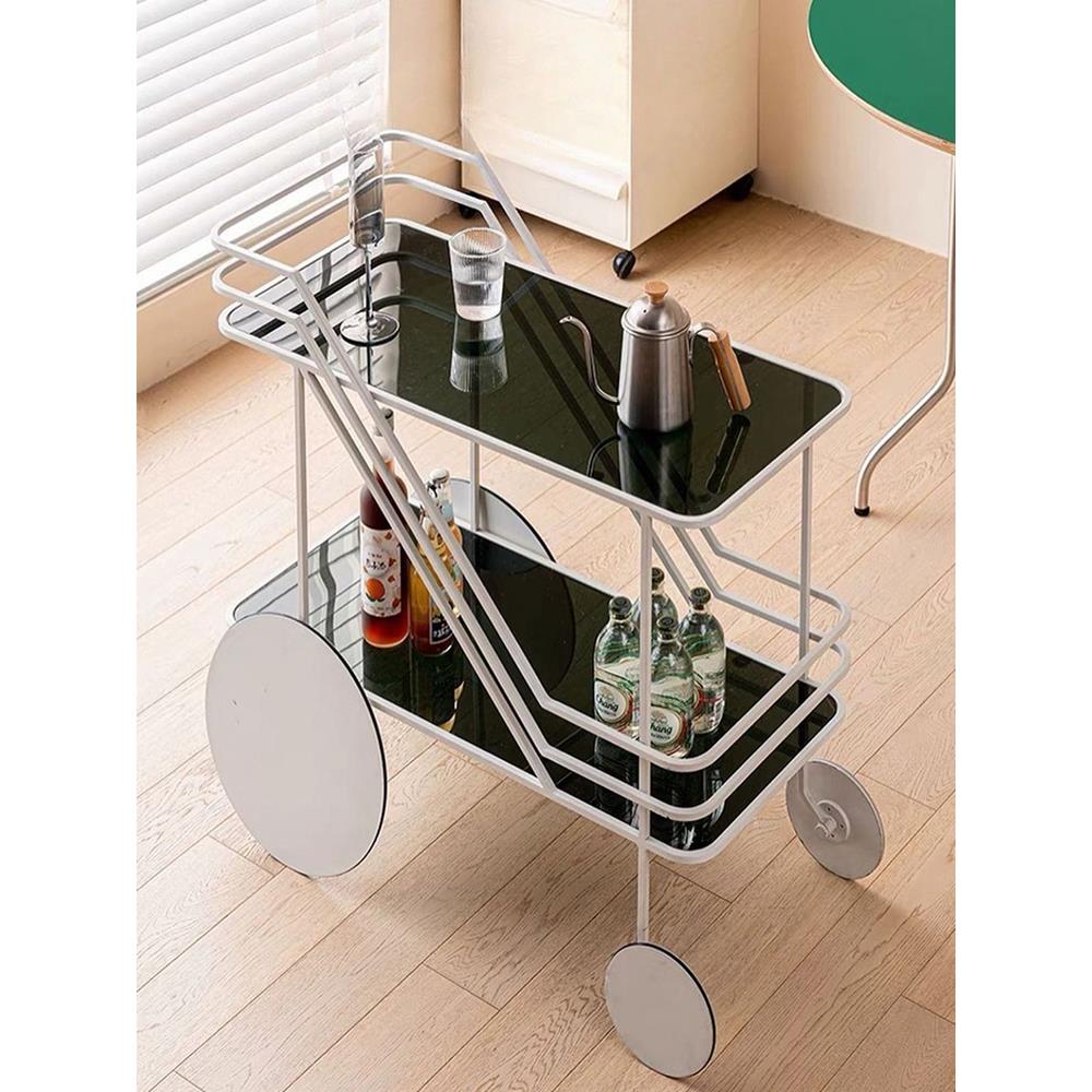 中古小推车置物架家用客厅零食可移动收纳茶几沙发边几轻奢餐边车