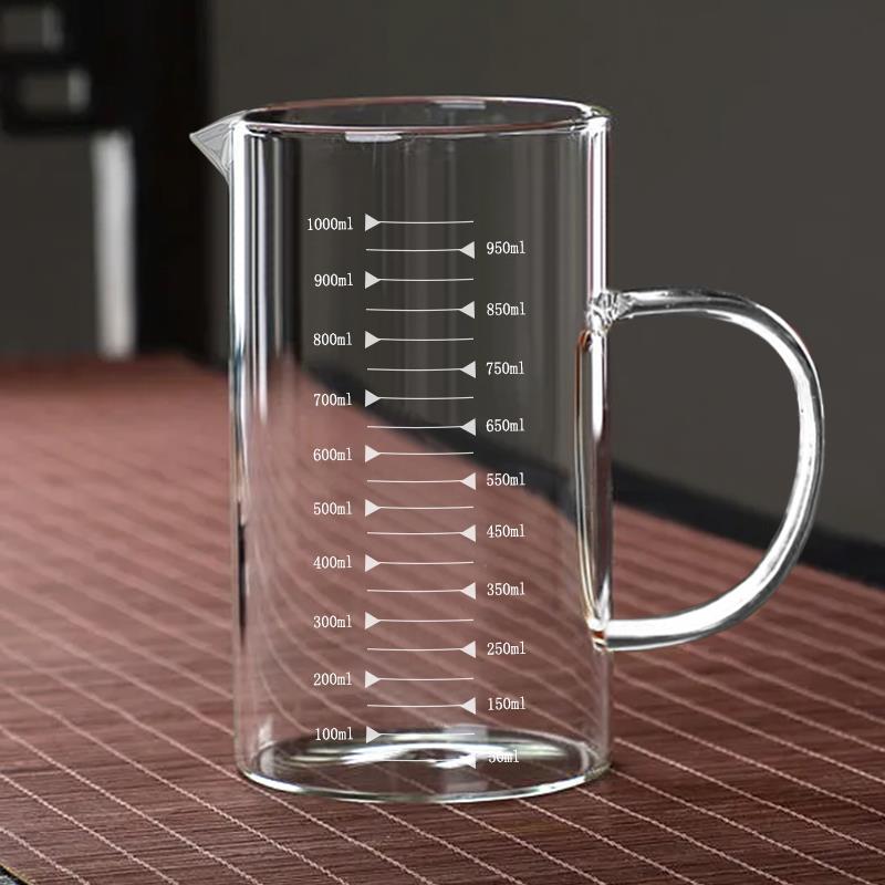 耐高温玻璃量杯刻度杯子加厚厨房烘焙量杯家用微波炉杯水杯牛奶杯