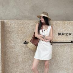 TITI - STUDIO“首尔日记”极简风慵懒松弛感夏季方领休闲连衣裙
