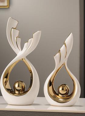 轻奢高档电视柜装饰摆饰艺术家居客厅玄关酒柜领导办公室风生水起