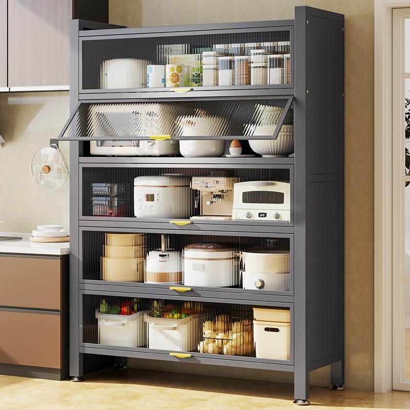 厨房微波炉置物架多层多功能收纳层架家用防尘置物架碗盘柜餐边柜