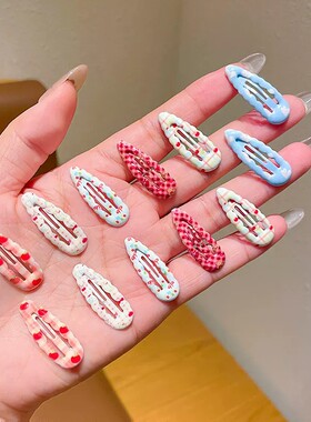 儿童彩色波点小号bb夹宝宝可爱不伤发发卡女童碎花刘海边夹碎发夹