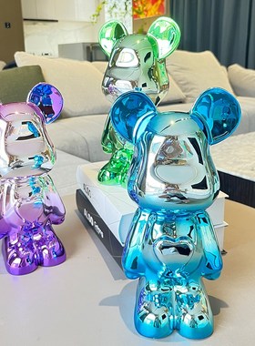 爱心熊摆件网红公仔轻奢客厅酒柜电视柜装饰品乔迁新家居礼品